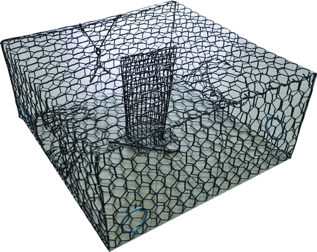 Picture of Joy Fish Lowboy 1/ 2Sz Crabtrap Black Vinyl Coated 1 1/2" Hex Mesh
