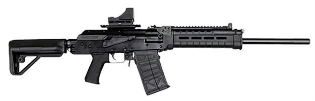 Picture of Jts Shotgun M12akt2.1 M12ak T1 12 Gauge Semi-Auto 5+1 (2.75") 3" 18.70" Chrome-Lined Barrel, Black, M-Lok Handgaurd, Fixed Stock, Adj. Gas Block, 3 Chokes, Includes Red Dot M12AK-T2