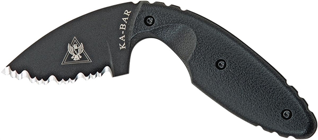 Picture of Ka-Bar 1481 Tdi Law Enforcement 2.31" Fixed Drop Point Serrated Black Aus-8A SS Blade, Black Zytel Handle, Includes Belt Clip 2-1481-3 617717214813