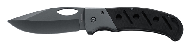 Picture of  Ka-Bar 3077 Gila  3.88" Folding Clip Point Plain Black Stonewashed 420Hc SS Blade, Black G10 Handle, Includes Pocket Clip 617717230776