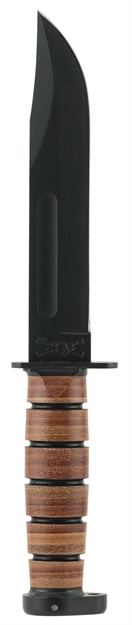 Picture of Ka-Bar 9193 120Th Anniversary Dog''s Head Fixed 7" 1095 Cro-Van Black Clip Point Leathe