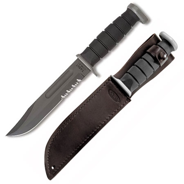 Picture of Ka-Bar Extreme Fixed 7.0 IN Black Combo Blade Kraton Handle