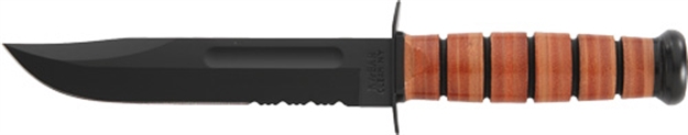 Picture of Ka-Bar Knives Fighting/Utility Knife 7" Srrtd W/Leather Sheath Usmc 1218 617717212185