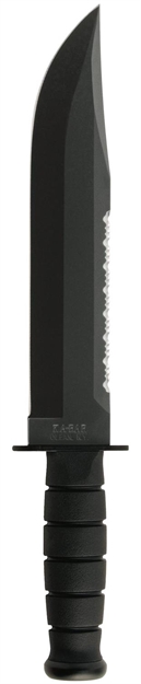 Picture of Ka-Bar 2211 Big Brother  9.38" Fixed Top Serrated/Bottom Straight Plain Black 1095 Cro-Van Blade, Black Kraton G Handle, Includes Sheath 2-2211-5 617717222115
