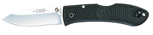 Picture of  Ka-Bar 4062 Dozier Hunter 3" Folding Drop Point Plain Aus-8A SS Blade, Black Zytel Handle, Includes Pocket Clip