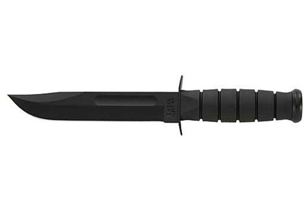 Picture of Ka-Bar 1211 Fighting/Utility  7" Fixed Clip Point Plain Black 1095 Cro-Van Blade, Black Kraton G Handle, Includes Sheath 2-1211-6