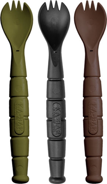 Picture of Ka-Bar Knives Inc Mil-Spec Spork/Knife 3 Pack OD Green/Black/Brown K9909MIL