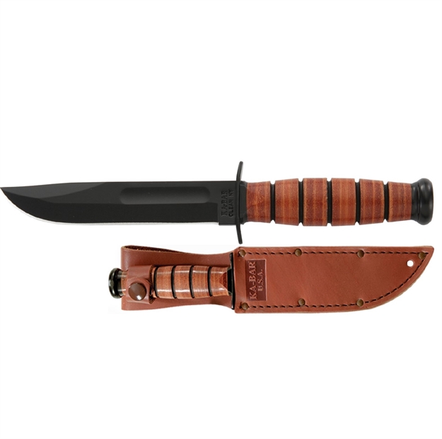 Picture of Ka-Bar Short Fixed 5.25 IN Black Blade Leather Handle