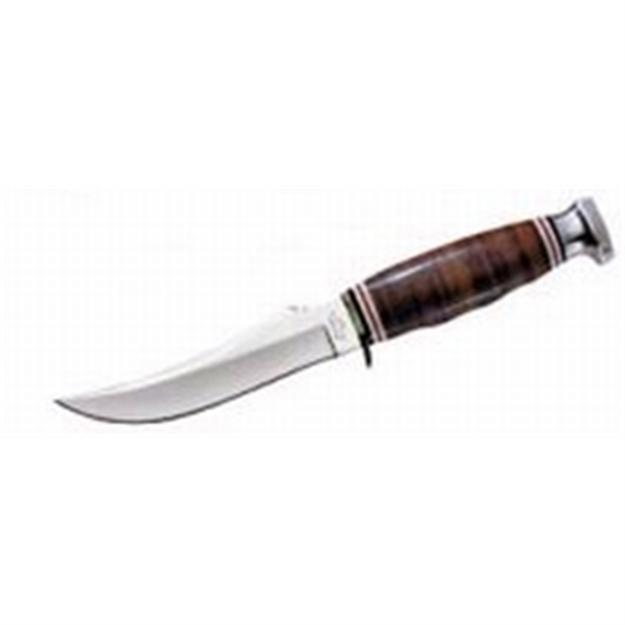 Picture of Ka-Bar 1233 Skinner  4.38" Fixed Skinner Plain Polished 5Cr15mov SS Blade, Brown Leather Handle, Includes Sheath 2-1233-8 617717212338
