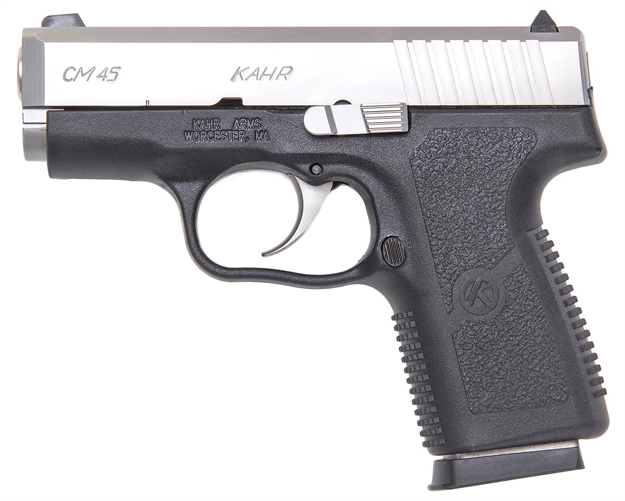 Picture of  Kahr Arms Cm4543 Cm45  45 Acp 5+1 3.30" Serrated Steel Barrel, Matte Stainless Serrated Steel Slide, Black Polymer Frame, Black Textured Polymer Grip, NO Safety, Right Hand 602686127318