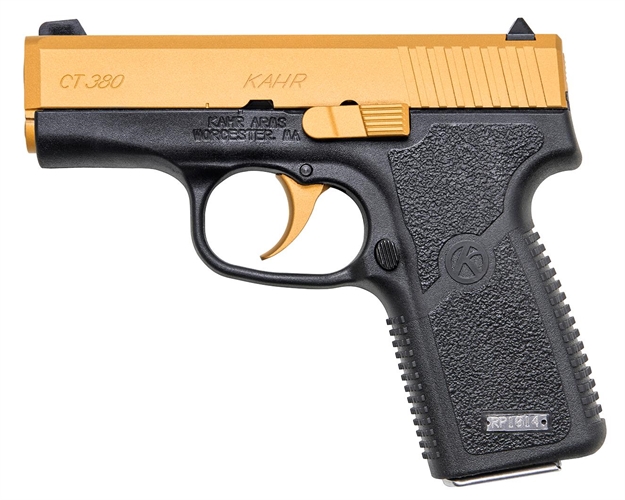 Picture of Kahr Arms Ct3833cg Ct380 Gold Cerakote Dao 380 Acp 3" 7+1 Black Polymer Grip/Frame Gold Cerakote