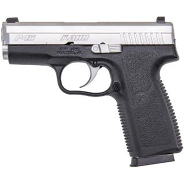 Picture of  Kahr Arms Kp4543n P *Ca Compliant 45 Acp Caliber With 3.40" Barrel, 6+1 Capacity, Black Finish Frame, Serrated Matte Stainless Steel Slide, Textured Polymer Grip & Truglo Night Sights