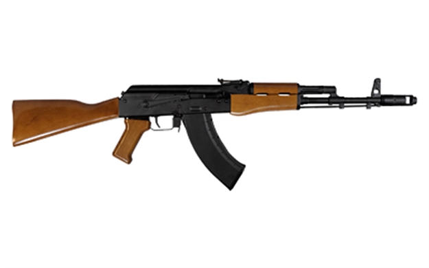 Picture of  Kalashnikov Usa Kr103aw Kr-103  7.62X39mm Caliber With 16.33" Barrel, 30+1 Capacity, Black Metal Finish, Amber Wood Stock Black Polymer Grip Right Hand