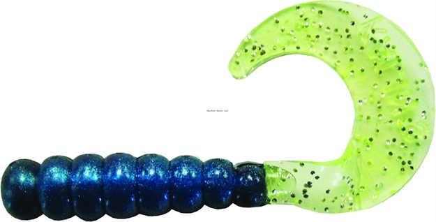 Picture of Kalin 2" Triple Threat Grub-50 Pack Black/Blue/Chart. Tail