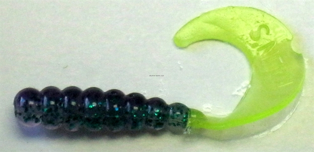 Picture of Kalin 2" Triple Threat Grub-50 Pack June Bug/Chartreuse Tail