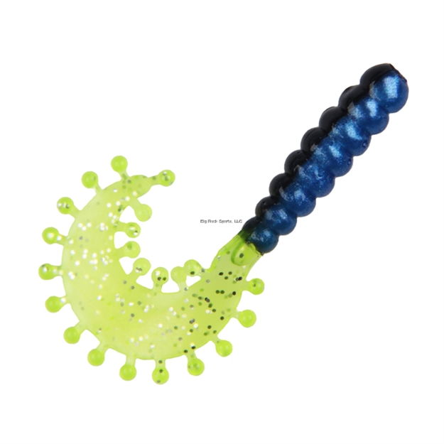 Picture of Kalin 2" Triple Tickle Grub - 10Pk - Black/Blue/Chartreuse