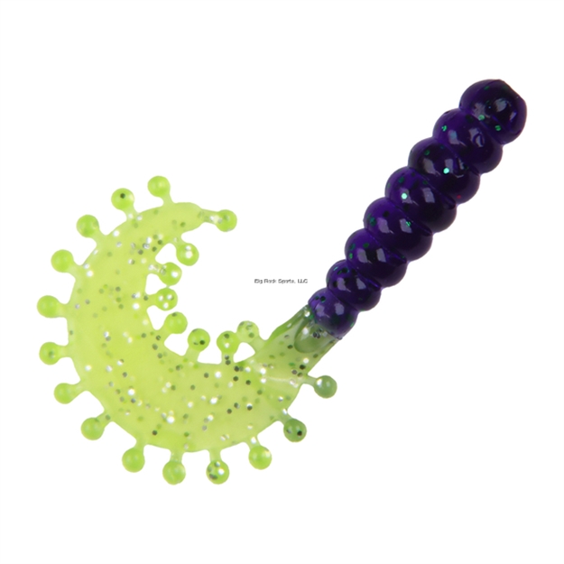 Picture of Kalin 2" Triple Tickle Grub - 10Pk - Junebug/Chartreuse