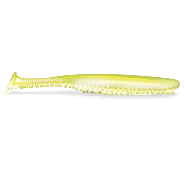 Picture of Kalin 2.8" Tickle Tail 8Pk  Chartreuse/Pearl W Hologram Flake