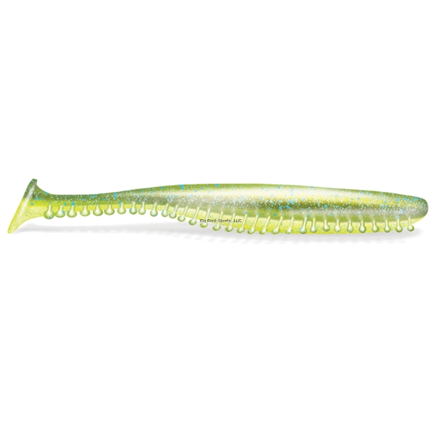 Picture of Kalin 2.8" Tickle Tail 8Pk  Electric Blue/Chartreuse Tail
