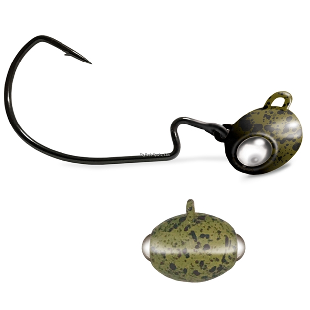 Picture of Kalin Google Eye Swing Football Jig, 2Pk, 5/16Oz,  Green Pumpkin
