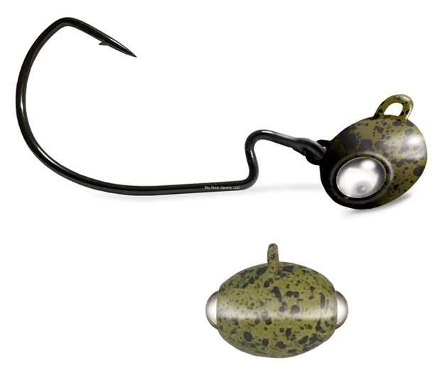 Picture of Kalin Google Eye Swing Football Jig, 2Pk, 7/16Oz, Green Pumpkin
