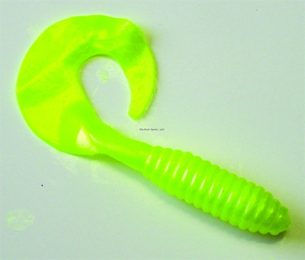 Picture of Kalin Lunker Grub, 3", Chartreuse Pearl, 10/Pack