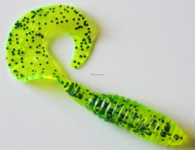 Picture of Kalin Lunker Grub, 5", Chartreuse Salt & Pepper, 10/Pack