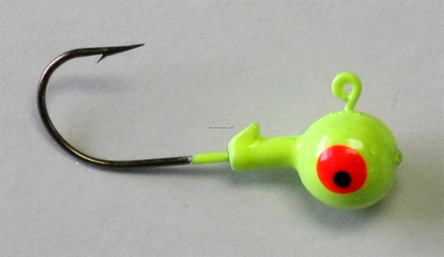 Picture of Kalin Roundhead Jig, 1/4 Oz, SZ 1 Hook, Chartreuse, 10/Pack