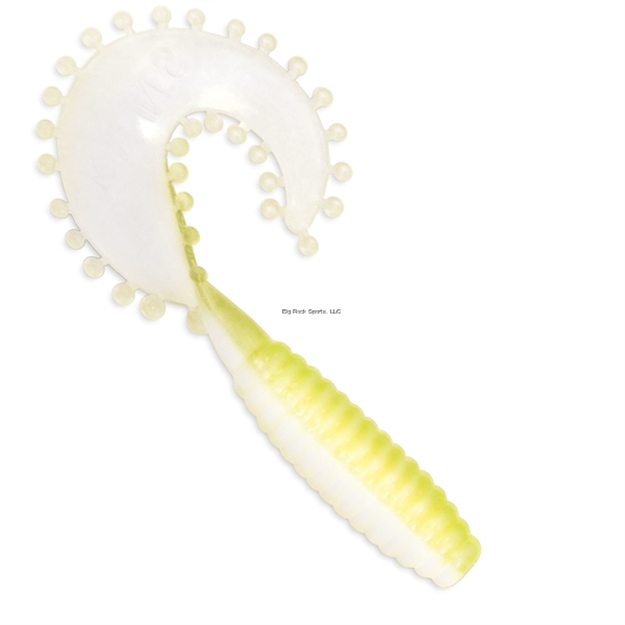Picture of Kalin Tickle Grub, 3", Chartreuse/Pearl, 8Pk