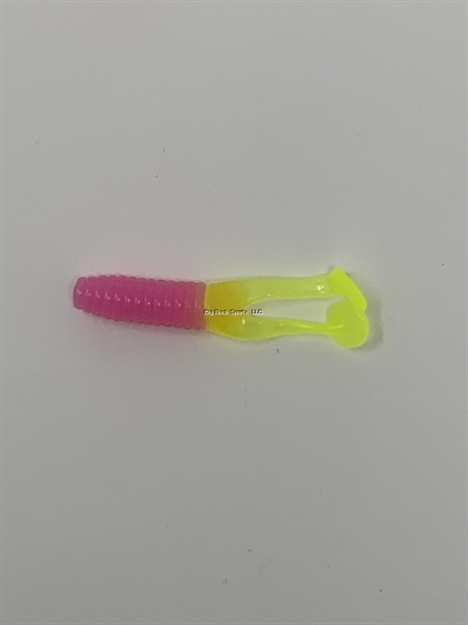 Picture of Kalin Triple Threat Crappie Scrub,Twintail, 1-3/4", Bubblegum/Char, 10Pk