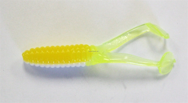 Picture of Kalin Triple Threat Crappie Scrub,Twintail, 1 3/4", Lemon Meringue, 10/Pack