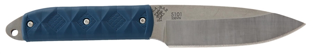 Picture of Ka-Bar 5101 Snody Boss 3.50" Fixed Drop Point Plain Stonewashed S35vn SS Blade, Blue Reptile/Purple "Dolla Holla" Zytel Handle, Includes Leather Sheath/Extra Handle 2-5101-6
