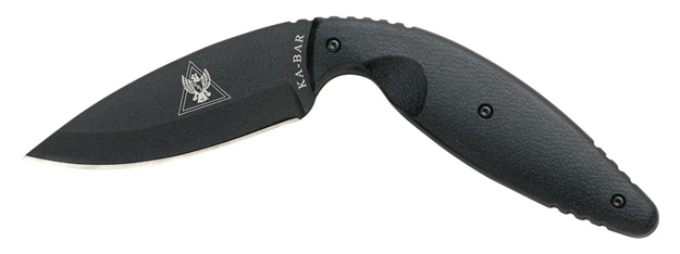 Picture of  Ka-Bar 1482 Tdi Law Enforcement Large 3.69" Fixed Drop Point Plain Black Aus-8A SS Blade, Black Zytel Handle, Includes Belt Clip/Sheath
