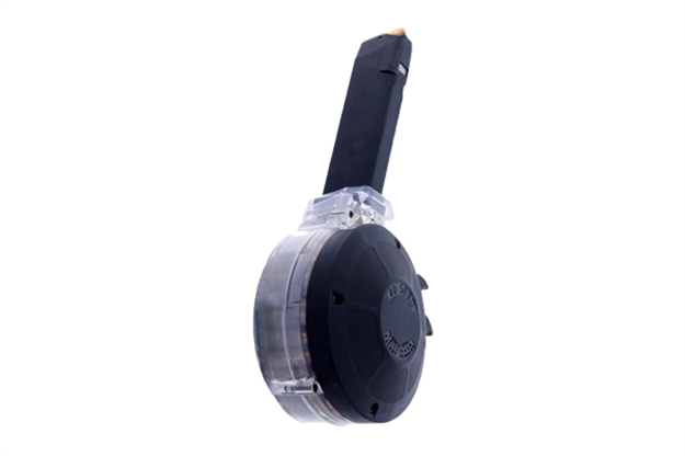 Picture of Kci Usa Inc Kcimz028 Drum Magazine  50Rd 40 S&W Compatible W/ Glock 22/23/24/27/35 Black Hardened Steel/Polymer KCI-MZ028