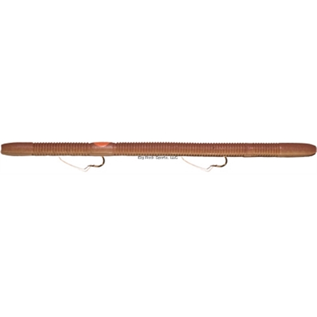Picture of K&E Bass Stopper Magnum Rigged Worm, 6", 2 Weedless Hooks, Natural