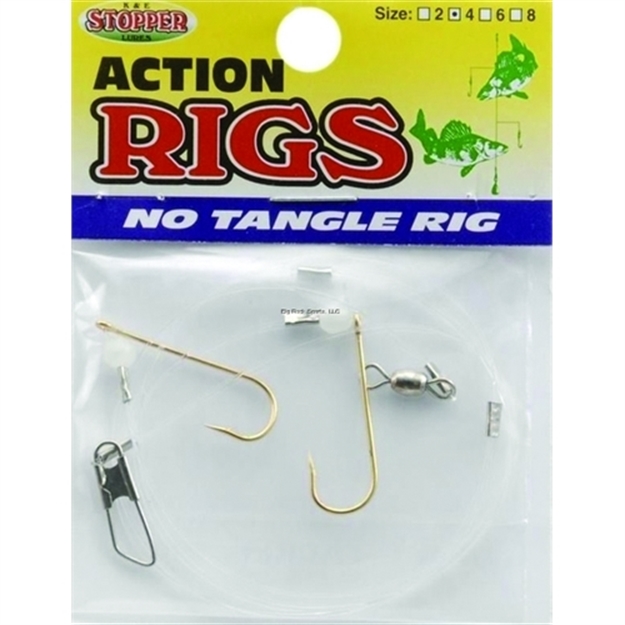 Picture of K&E No-Tangle Rig, 2 Size 8 Hooks, Red/Chartreuse/Orange/Assorted