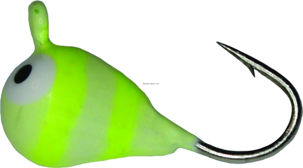 Picture of K&E Pelkie Tungsten Jig Size 14 Chartreuse Candy Stripe Glow