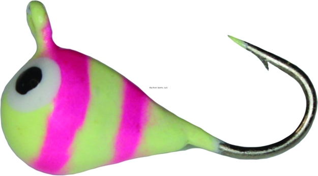 Picture of K&E Pelkie Tungsten Jig Size 14 Pink Candy Stripe Glow