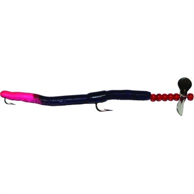 Picture of K&E Worm Rival Spin Rigged Worm, 2 1/2", Purple/Red Tail