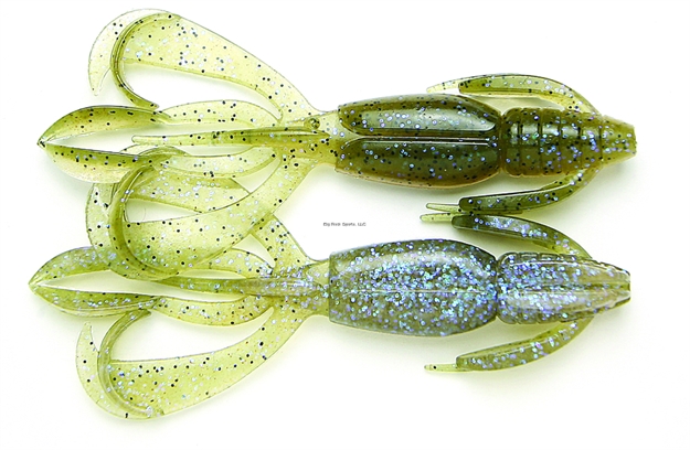 Picture of Keitech Crazy Flapper Crawbait, 3.6", Electric Green Craw, 7/Pack