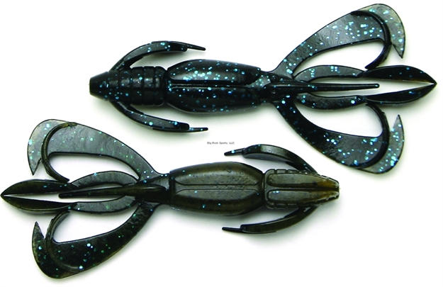 Picture of Keitech Double Trouble, 3.6" Twin Tail Craw / Creature, 7 Per Pack, Bag & Blister Pack, Strong Squid Scent Infused