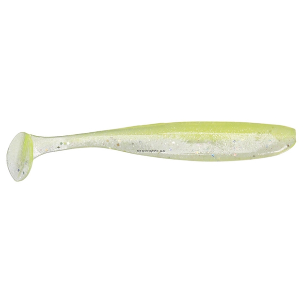 Picture of Keitech Easy Shiner, Chartreuse Shad, 4", Shad Shaped Paddletail Swimbait, 7Pk, Blister Pack, Squid Scent Infused