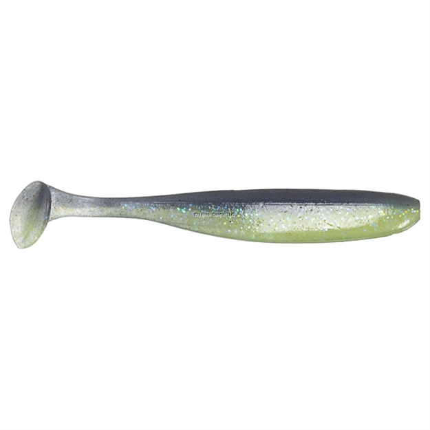 Picture of Keitech Easy Shiner, Electric Blue Chartreuse, 3", Shad Shaped Paddletail Swimbait, 10Pk, Tray & Bag, Squid Scent Infused
