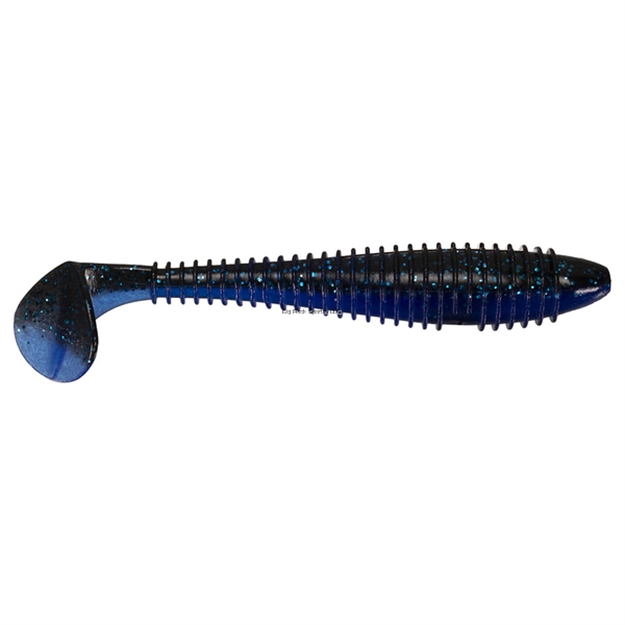 Picture of Keitech Fat Swing Impact, Black Blue Flake, 3.8", Fat Paddletail Swimbait, 6Pk, Blister Pack, Squid Scent Infused