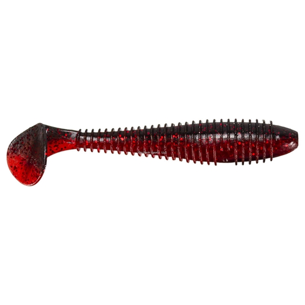 Picture of Keitech Fat Swing Impact, Black Cherry, 3.8", Fat Paddletail Swimbait, 6Pk, Blister Pack, Squid Scent Infused