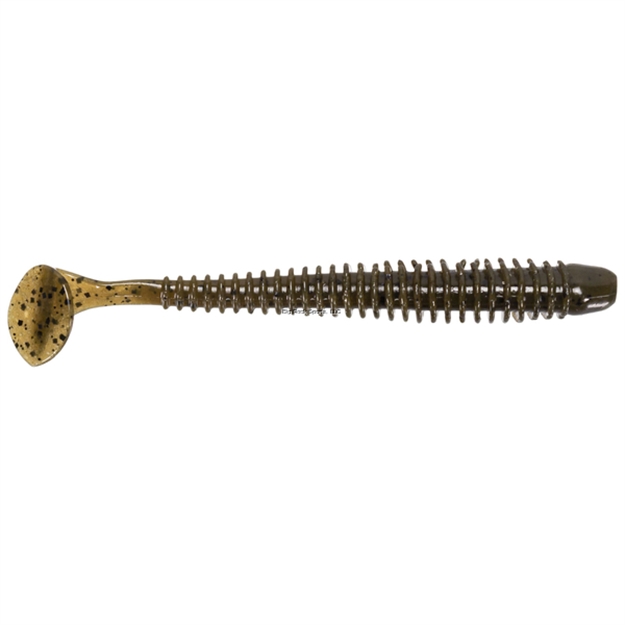 Picture of Keitech Green Pumpkin 2.5", Paddletail Swimbait, 10 Per Pack, Tray & Bag, Strong Squid Scent Infused