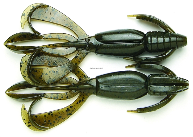 Picture of Keitech Green Pumpkin, 4.4" Twin Tail Craw / Creature, 6 Per Pack, Bag & Blister Pack, Strong Squid Scent Infused