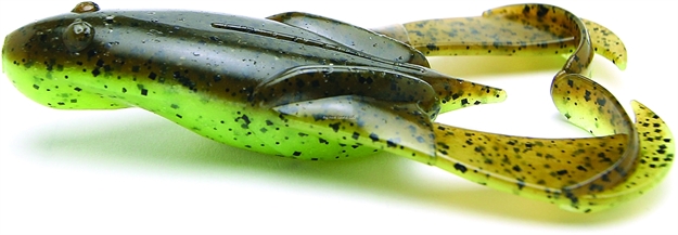 Picture of Keitech Green Pumpkin Charteuse, 3.5", Topwater Buzzing Frog, 5 Per Pack, Blister Pack, Strong Squid Scent Infused