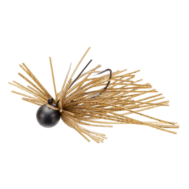 Picture of Keitech Mono Spin Jig, Dark Green Pumpkin, 3/32Oz, Custom #3 Hook, Mono Guard, Sr40 Skirted Finesse Jig, 1/Bg