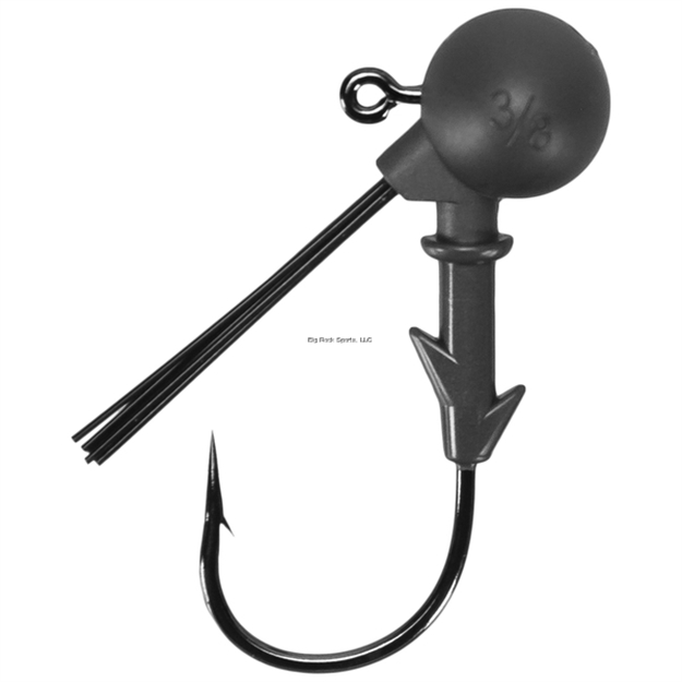 Picture of Keitech Tungsten, 3/8Oz., Custom #2/0 Hook, Super Football Jighead, Gray, 3 Per Bag